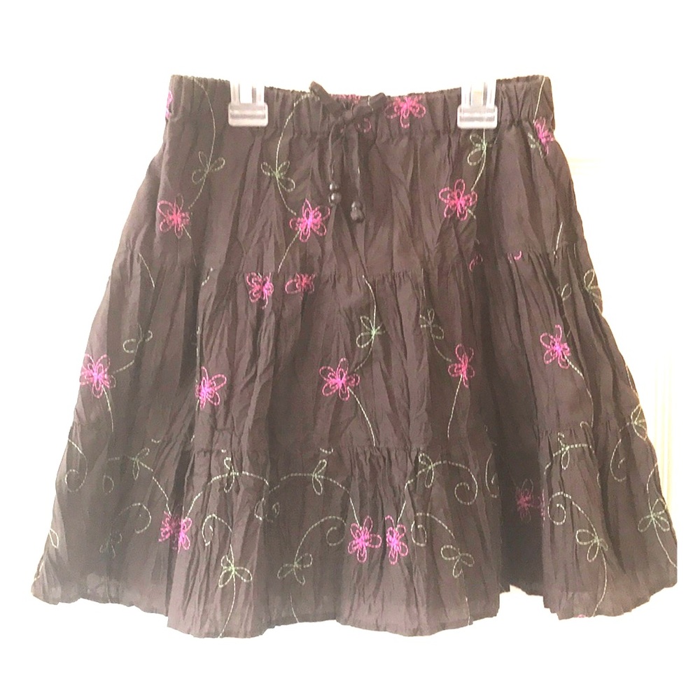 Girls brown crinkled Sweet skirt